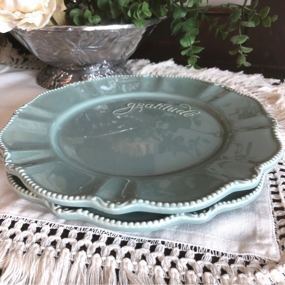 Blessings Unlimited Gratitude Plates Blue 10” Grace Gratitude Collection Set 1 - Picture 8 of 12